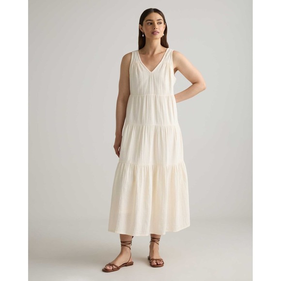 Quince Dresses & Skirts - Quince Cream Tiered Maxi Dress